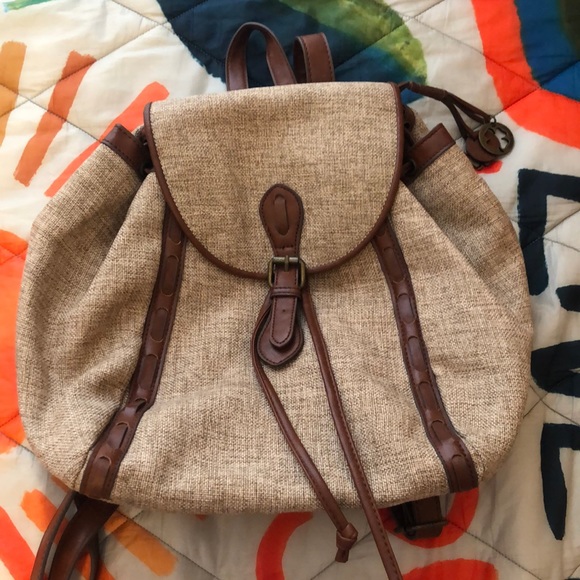 Lucky Brand Handbags - Lucky Brand Burlap Rucksack